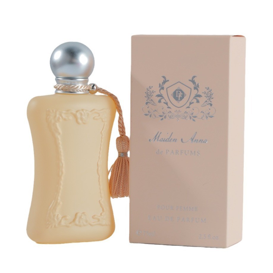 Pink Velvet Luxury Perfume bottle with elegant design against a soft pink background.